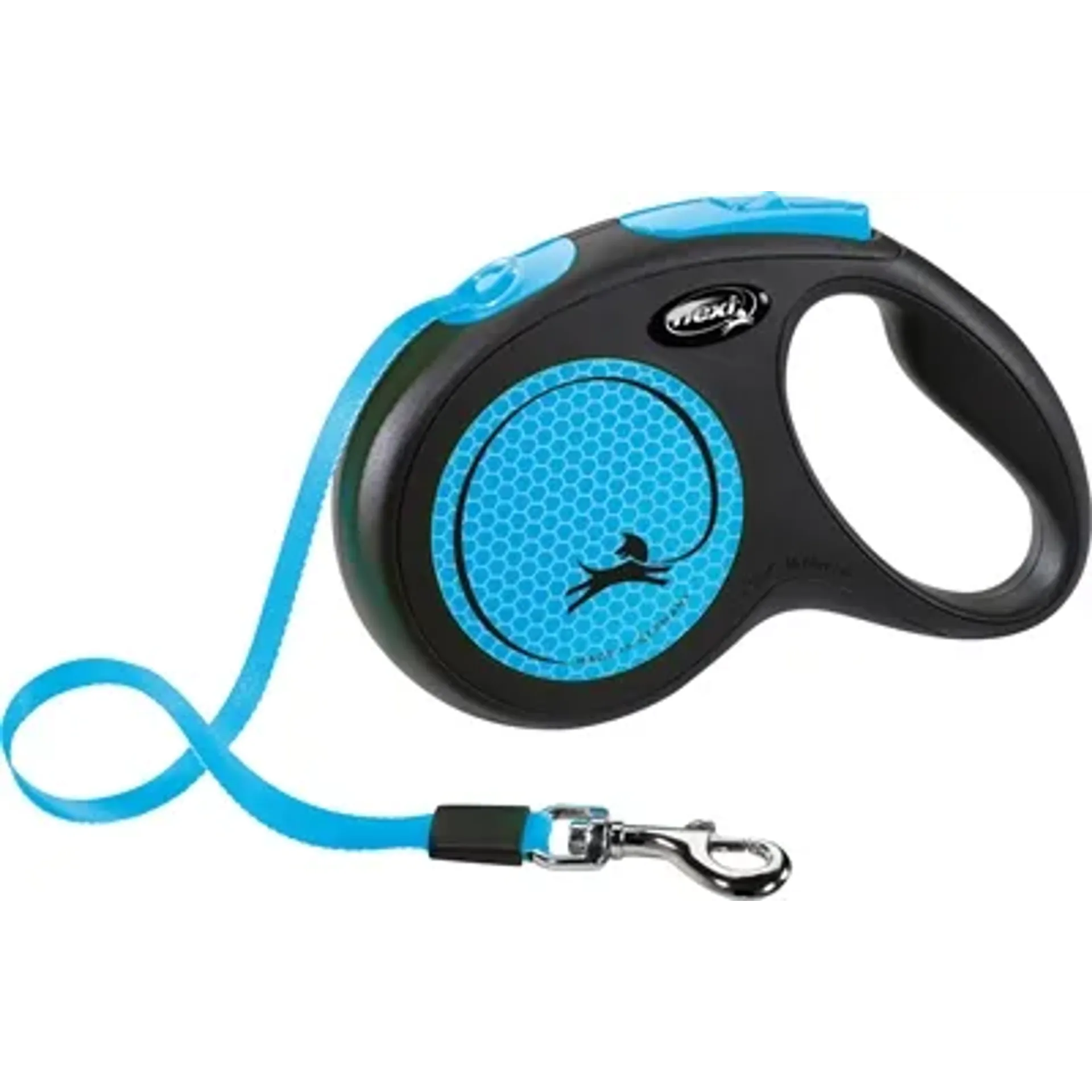 FLEXI ROLLIJN NEW CLASSIC NEON TAPE ZWART / BLAUW M 5 MTR TOT 25 KG