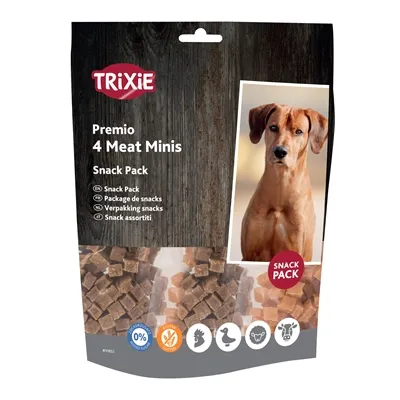 TRIXIE PREMIO VLEES MINIS KIP / EEND / RUND / LAM 4X100 GR TRIXIE PREMIO VLEES MINIS KIP / EEND / RUND / LAM 4X100 GR