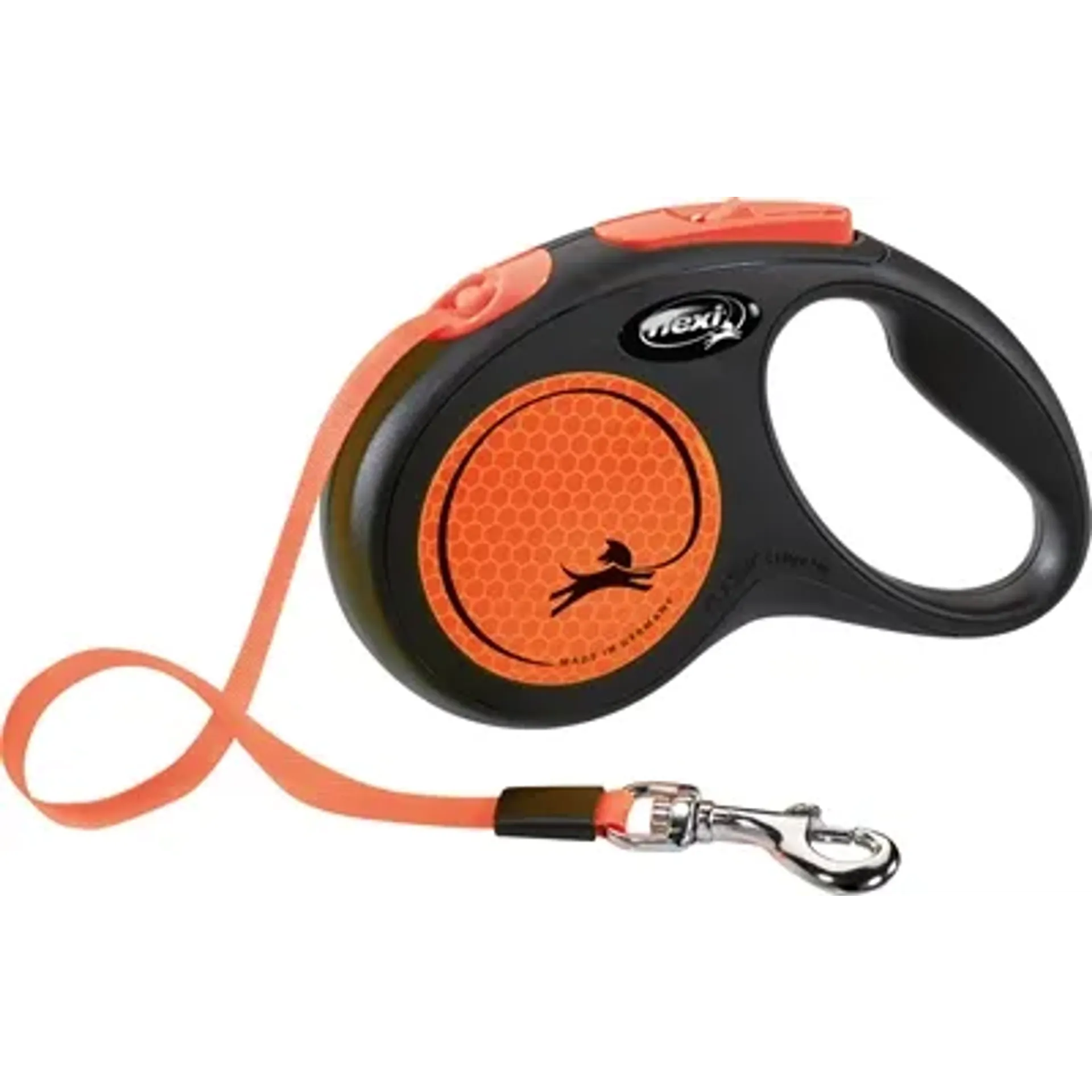 FLEXI ROLLIJN NEW CLASSIC NEON TAPE ZWART / ORANJE S 5 MTR TOT 15 KG
