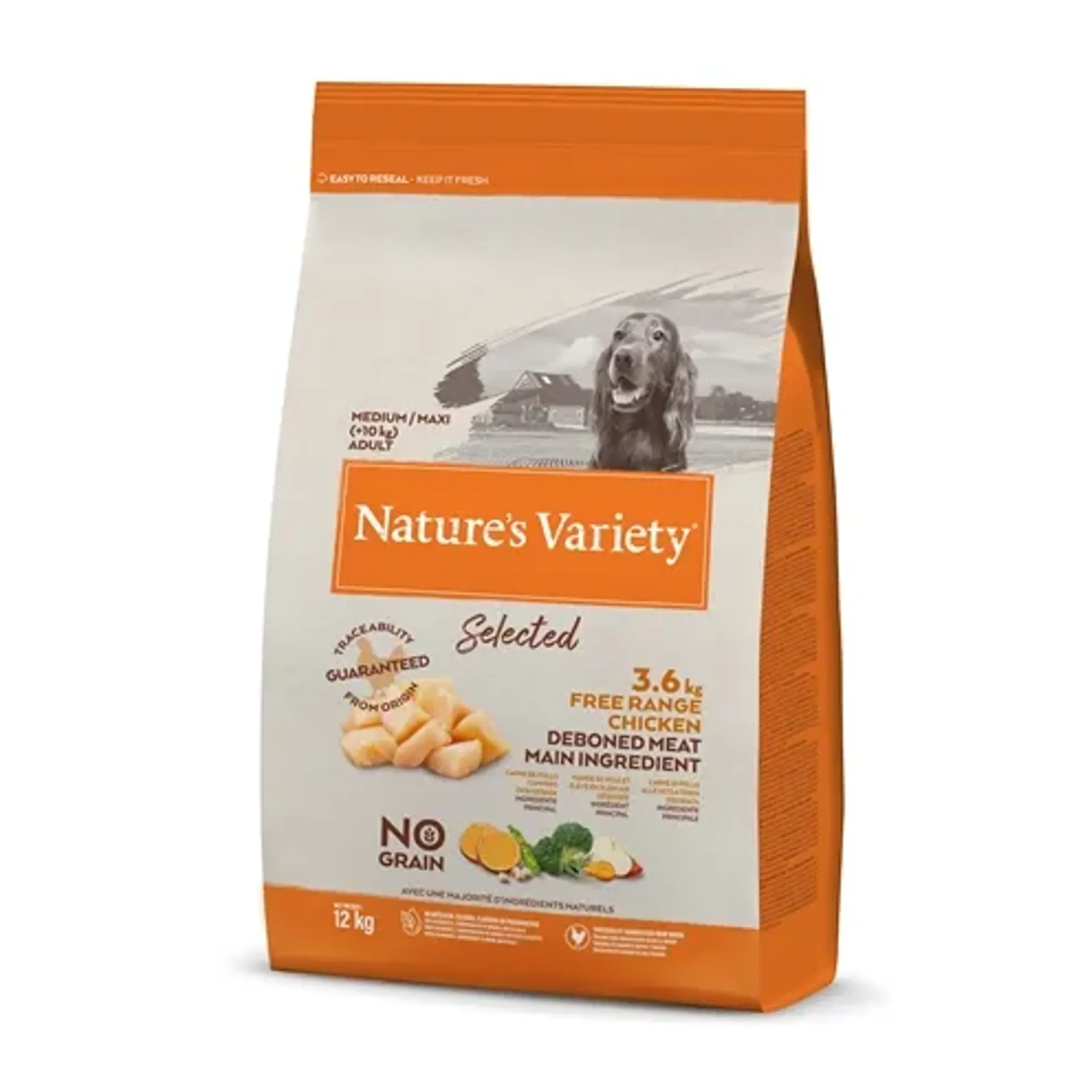 NATURES VARIETY SELECTED ADULT MEDIUM FREE RANGE CHICKEN 12 KG