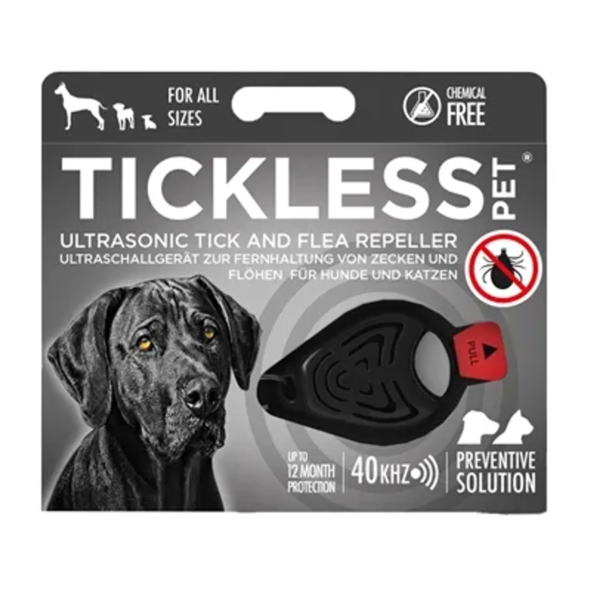 TICKLESS TEEK EN VLO AFWEER VOOR HOND EN KAT ZWART