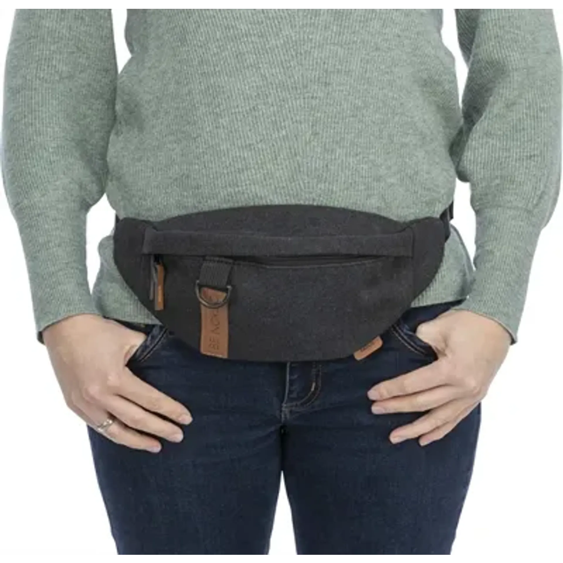 TRIXIE BE NORDIC HEUPTAS ZWART 24X8X11 CM RIEM 50-165 CM