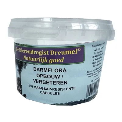 DIERENDROGIST DARMFLORA OPBOUW / VERBETEREND CAPSULES 150 ST DIERENDROGIST DARMFLORA OPBOUW / VERBETEREND CAPSULES 150 ST