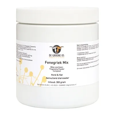 DE GROENE OS FENEGRIEK MIX HOND / KAT 300 GR DE GROENE OS FENEGRIEK MIX HOND / KAT 300 GR