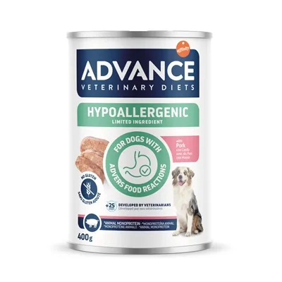 ADVANCE VETERINARY DIET DOG HYPOALLERGENIC PORK 6X400 GR ADVANCE VETERINARY DIET DOG HYPOALLERGENIC PORK 6X400 GR