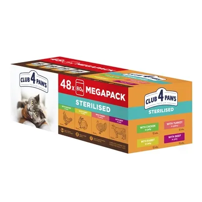 CLUB 4 PAWS PREMIUM ADULT STERILISED MEGAPACK 48X80 GR CLUB 4 PAWS PREMIUM ADULT STERILISED MEGAPACK 48X80 GR