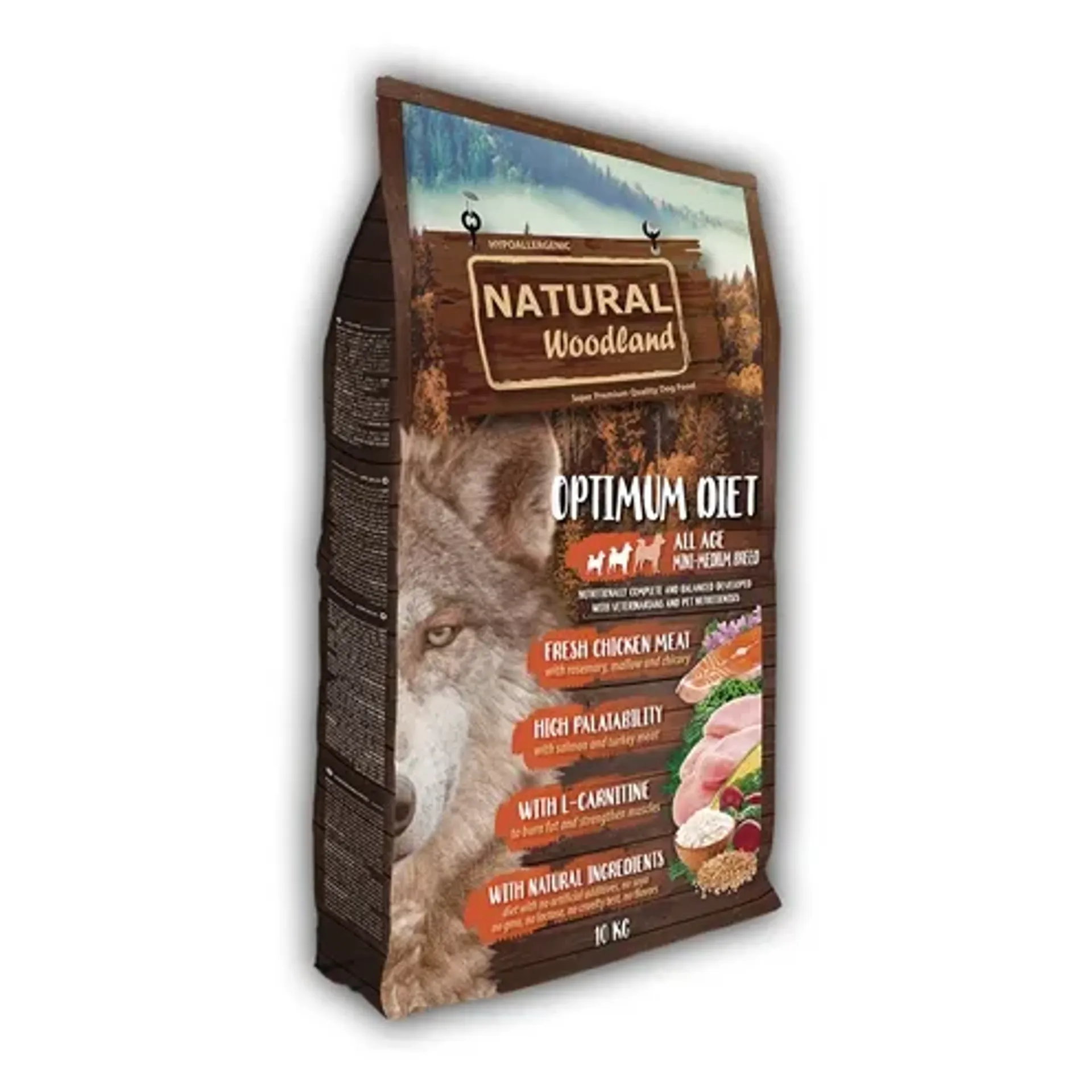 NATURAL WOODLAND OPTIMUM MINI / MEDIUM BREED DIET 10KG