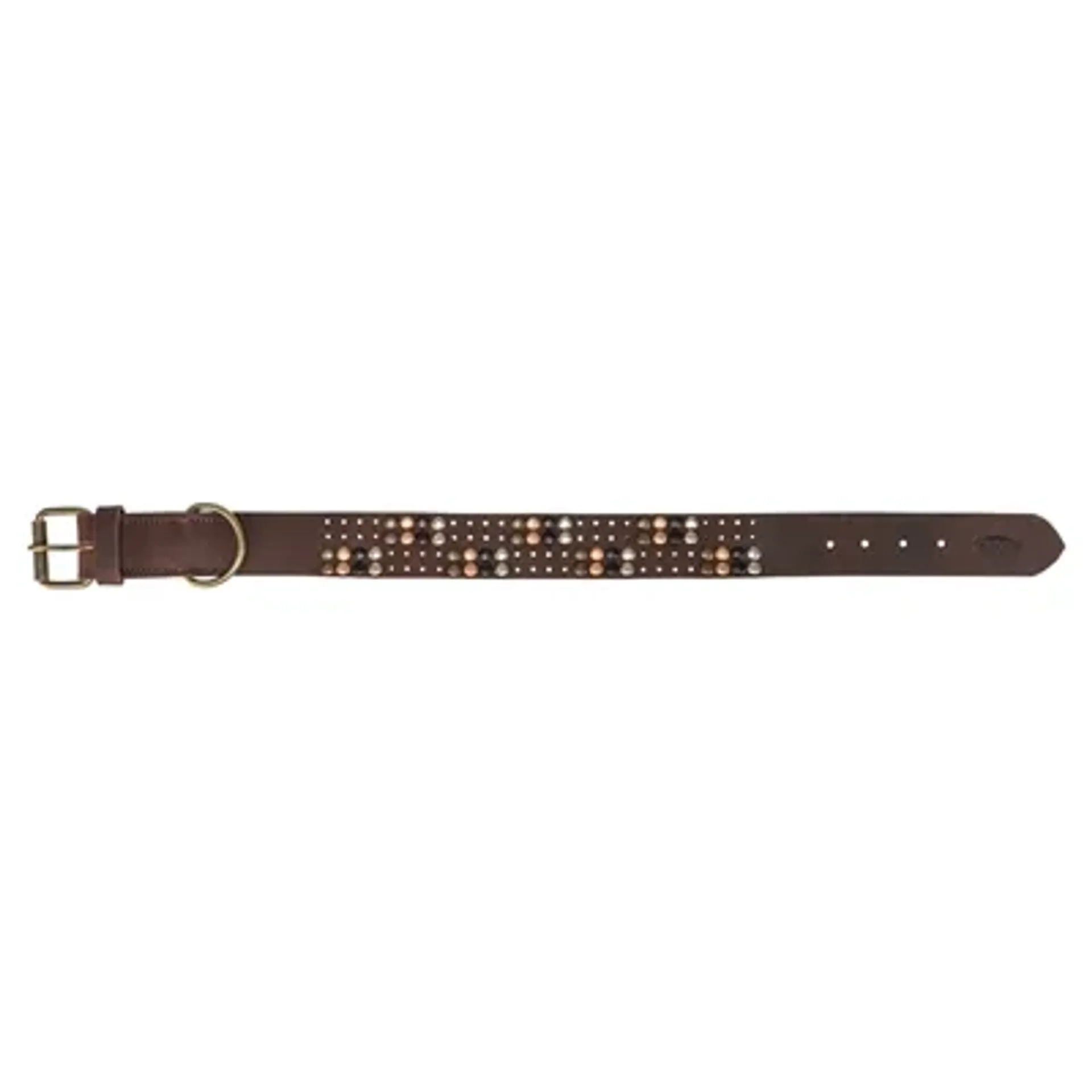 TRIXIE HALSBAND HOND RIVET RUSTIC VETLEER DONKERBRUIN XL 55-65 CMX4 CM