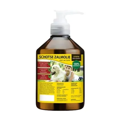 UTOPIA DIERTOTAAL ZALMOLIE NATUREL MET POMPJE 500 ML UTOPIA DIERTOTAAL ZALMOLIE NATUREL MET POMPJE 500 ML