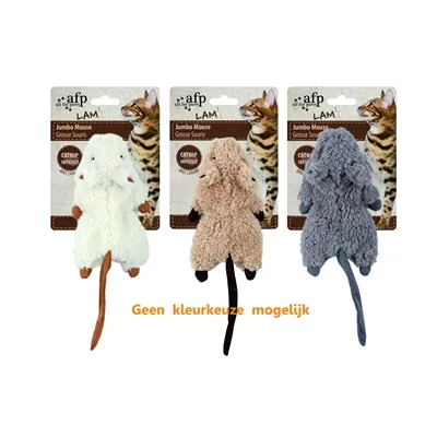 AFP JUMBO MUIS CRINKLE LAMSWOL MET CATNIP ASSORTI AFP JUMBO MUIS CRINKLE LAMSWOL MET CATNIP ASSORTI