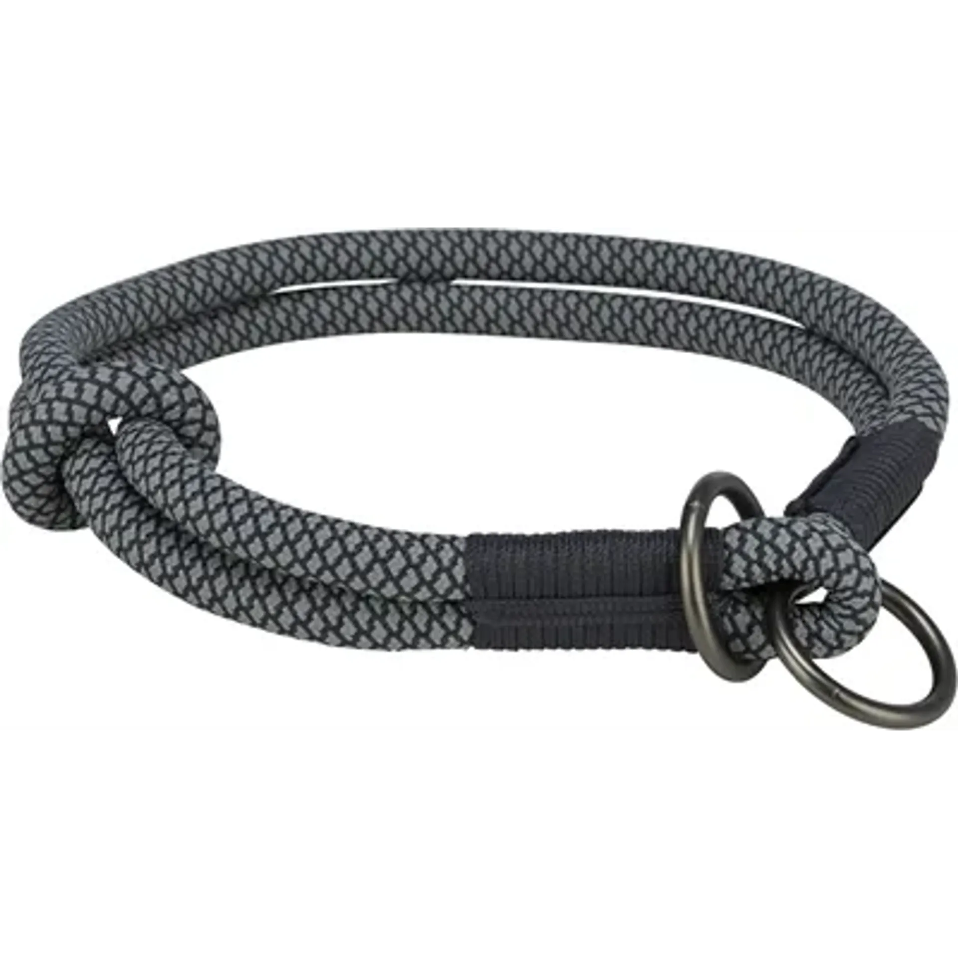 TRIXIE HALSBAND HOND SOFT HALF-SLIP ZWART / GRIJS 40X1 CM