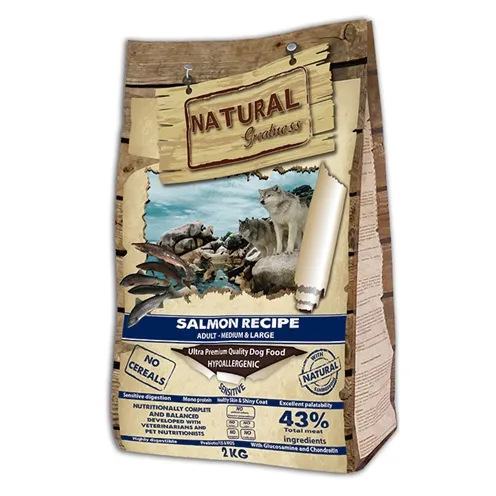NATURAL GREATNESS SALMON RECIPE SENSITIVE MEDIUM / LARGE 2 KG NATURAL GREATNESS SALMON RECIPE SENSITIVE MEDIUM / LARGE 2 KG