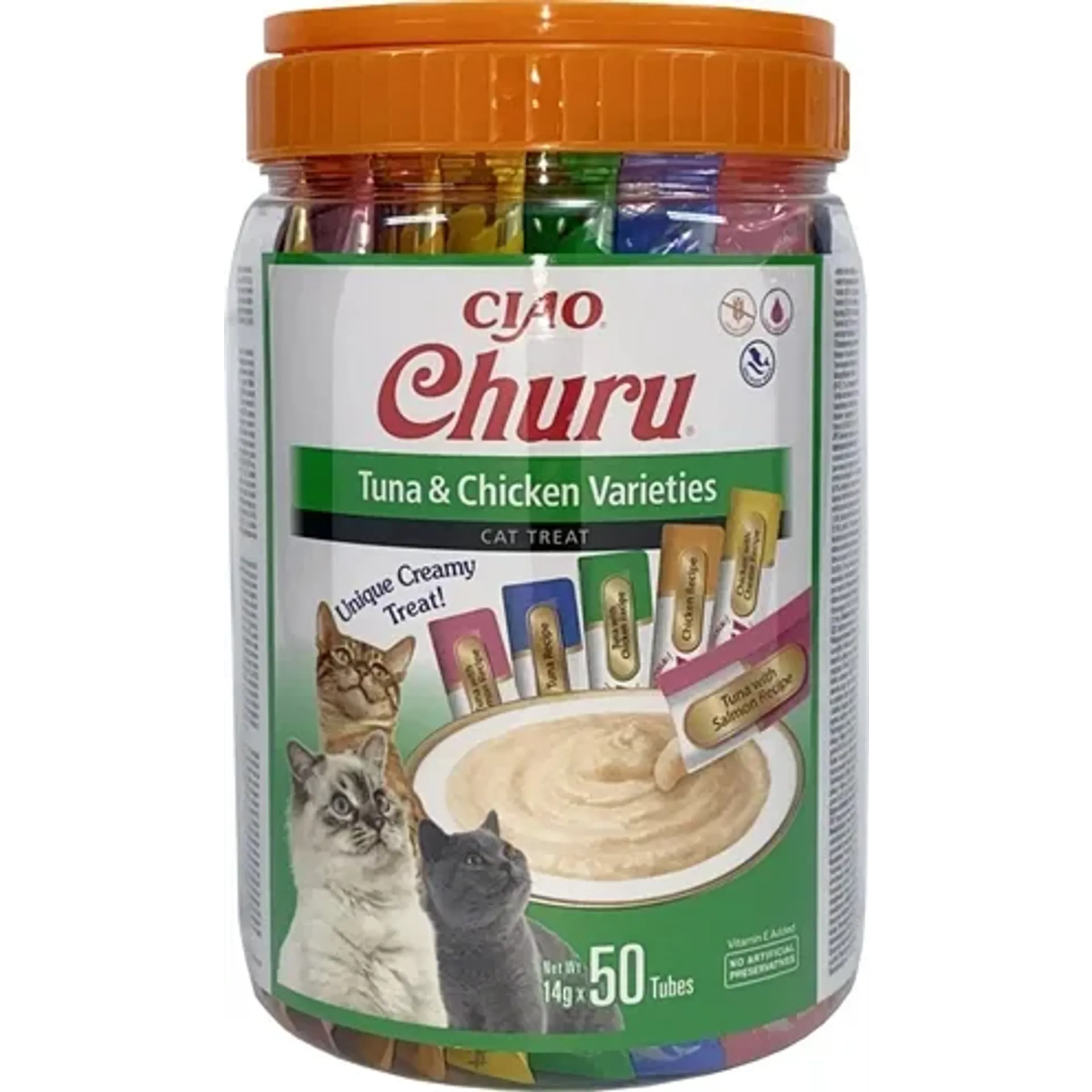 INABA CHURU MULTIPACK TUNA & CHICKEN VARIETIES 50X14 GR