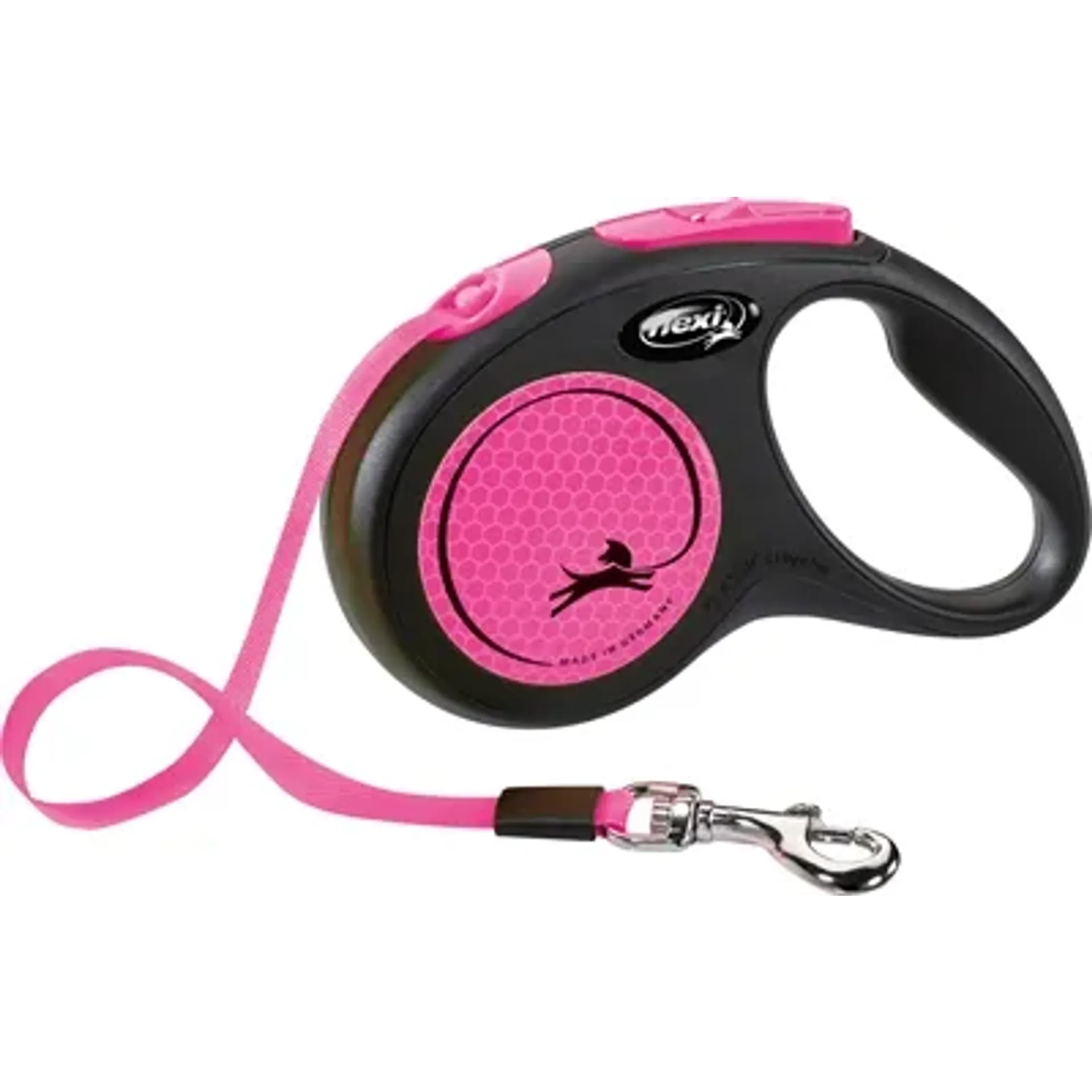 FLEXI ROLLIJN NEW CLASSIC NEON TAPE ZWART / ROZE S 5 MTR TOT 15 KG