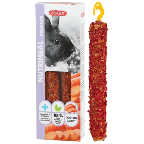 ZOLUX NUTRIMEAL STICK KONIJN WORTEL 115 GR 2 ST ZOLUX NUTRIMEAL STICK KONIJN WORTEL 115 GR 2 ST
