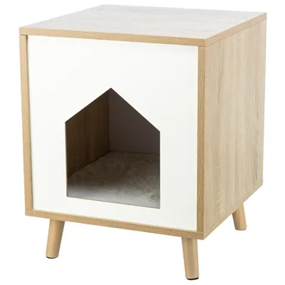 TRIXIE KATTENMAND HUIS ISA HOUTLOOK LICHTBRUIN / WIT 40X40X50 CM TRIXIE KATTENMAND HUIS ISA HOUTLOOK LICHTBRUIN / WIT 40X40X50 CM