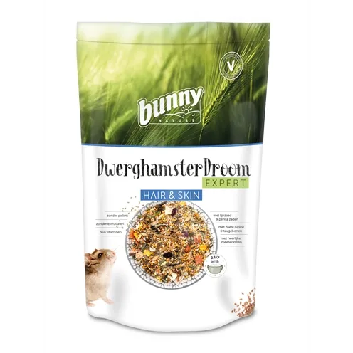 BUNNY NATURE DWERGHAMSTERDROOM EXPERT HAIR & SKIN 500 GR BUNNY NATURE DWERGHAMSTERDROOM EXPERT HAIR & SKIN 500 GR