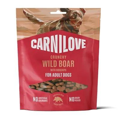 CARNILOVE CRUNCHY SNACK WILD BOAR / ROSEHIPS 200 GR CARNILOVE CRUNCHY SNACK WILD BOAR / ROSEHIPS 200 GR