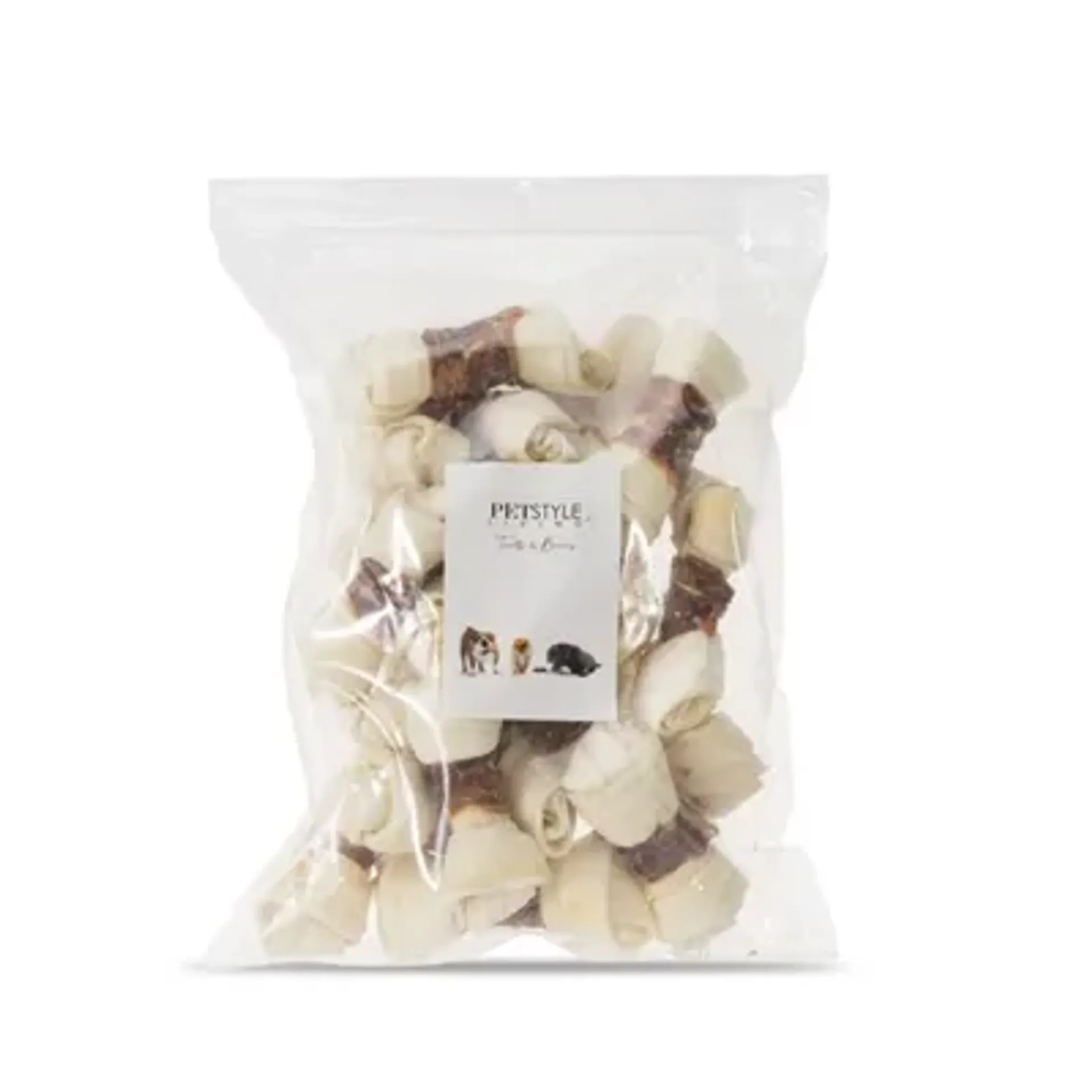 ZZZPETSTYLE LIVING GEKNOOPT BOT WIT MET EEND 10-11 CM 20 ST