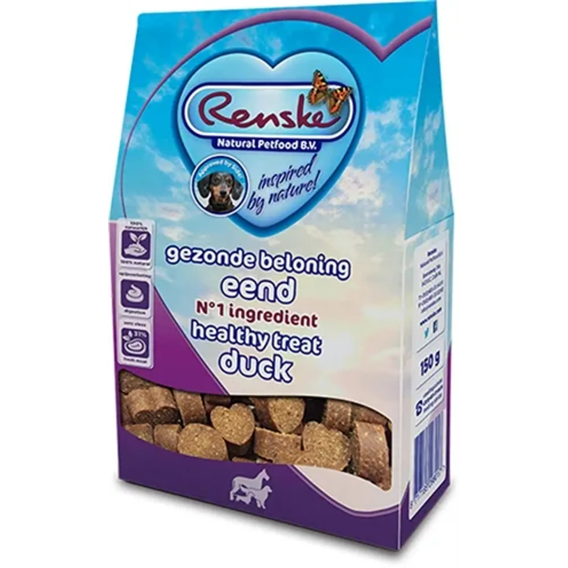 RENSKE GEZONDE BELONING HARTJES EEND 150 GR