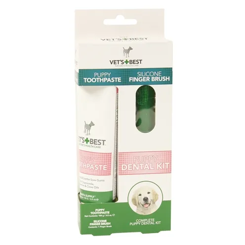 VETS BEST PUPPY TANDPASTA MET VINGERBORSTEL KIT VETS BEST PUPPY TANDPASTA MET VINGERBORSTEL KIT