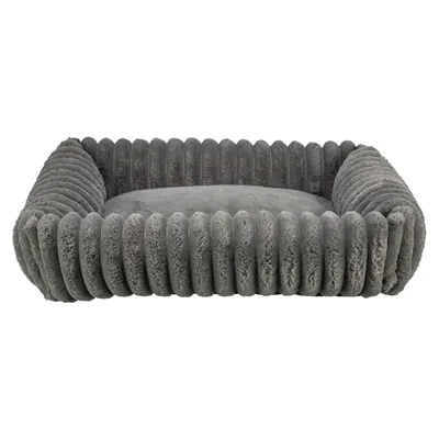 TRIXIE HONDENMAND LONNI RIBFLUWEEL HOEKIG GRIJS 80X60 CM TRIXIE HONDENMAND LONNI RIBFLUWEEL HOEKIG GRIJS 80X60 CM