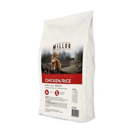 MILLOR PREMIUM EXTRUDED FRESH ADULT CHICKEN / RICE 15 KG MILLOR PREMIUM EXTRUDED FRESH ADULT CHICKEN / RICE 15 KG