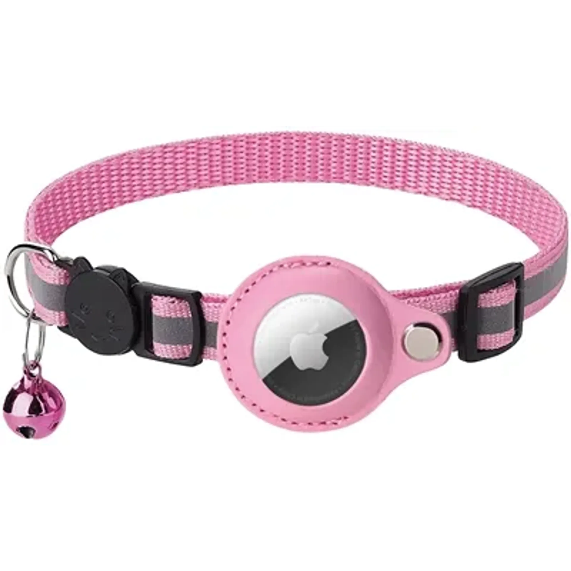 CROCI HALSBAND KAT MET TAG HOUDER ROZE 19-26X1,5 CM