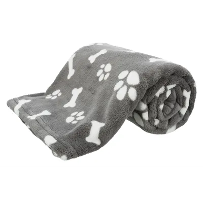 TRIXIE HONDENDEKEN KENNY FLEECE BOT / POOTJES GRIJS 75X50 CM TRIXIE HONDENDEKEN KENNY FLEECE BOT / POOTJES GRIJS 75X50 CM