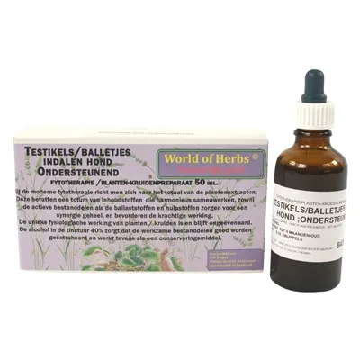 WORLD OF HERBS FYTOTHERAPIE TESTIKEL / BALLETJES INDALEN HOND 50 ML WORLD OF HERBS FYTOTHERAPIE TESTIKEL / BALLETJES INDALEN HOND 50 ML