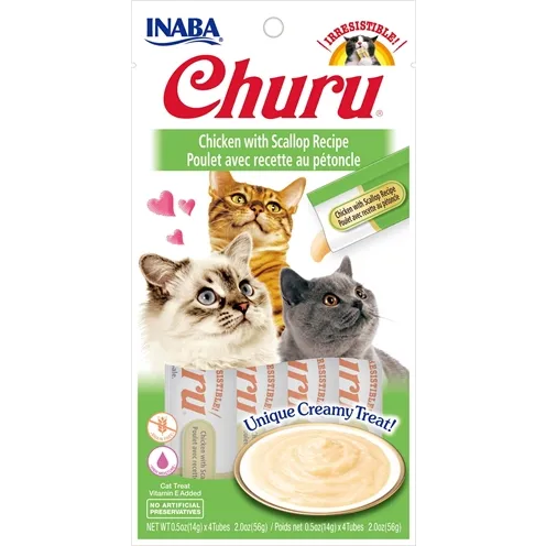 INABA CHURU CHICKEN / SCALLOP 4X14GR INABA CHURU CHICKEN / SCALLOP 4X14GR