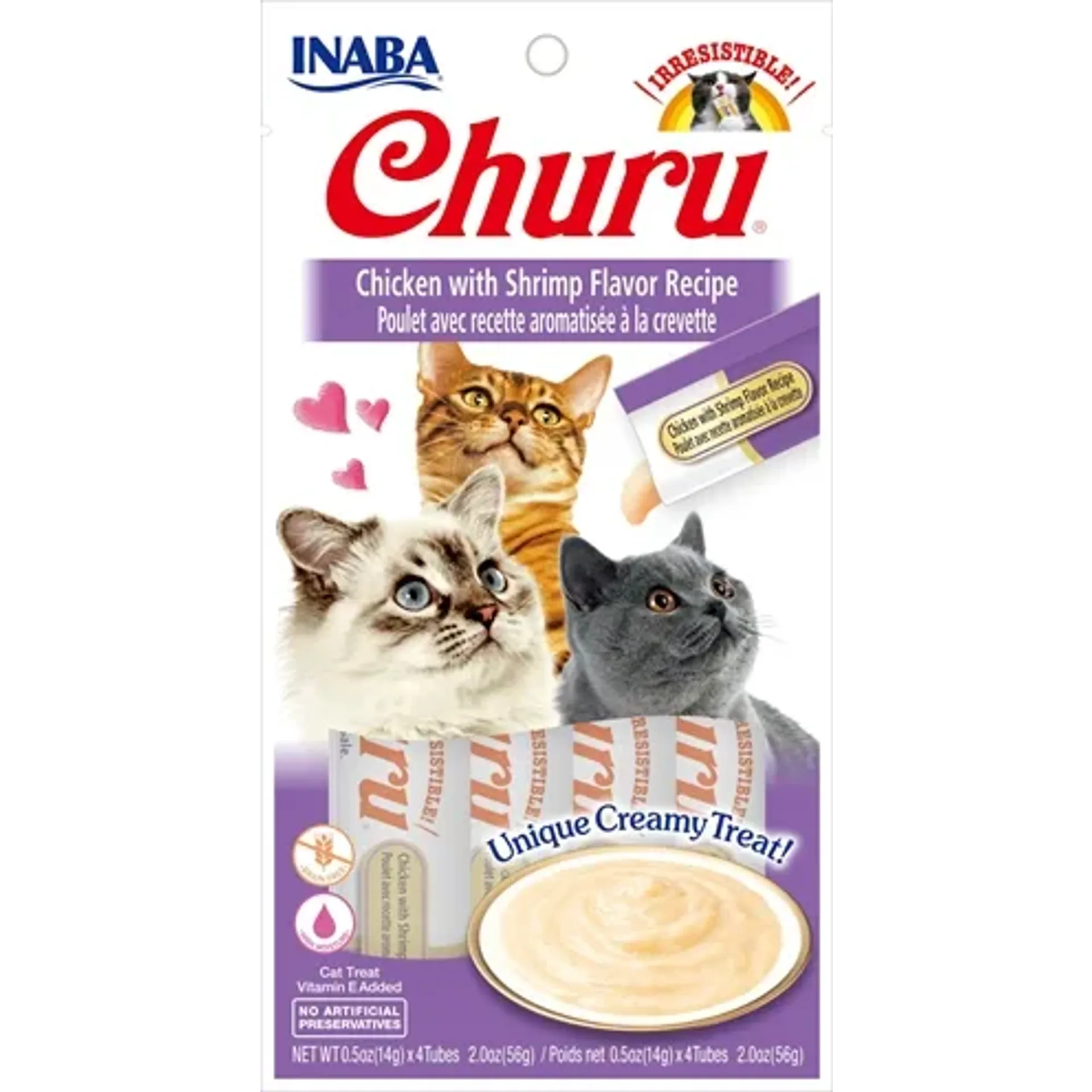 INABA CHURU CHICKEN / SHRIMP 4X14GR