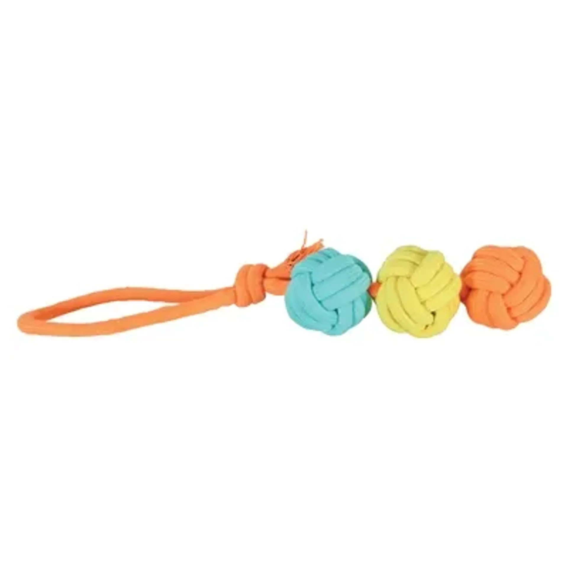ZOLUX FLOSTOUW TWIST MET 3 TOUWBALLEN MEERKLEURIG 43X7X7 CM