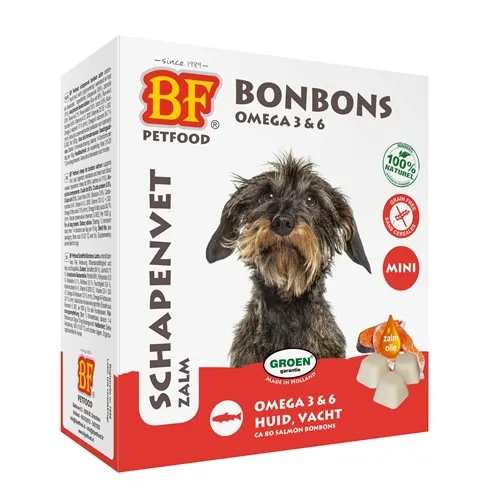 BF PETFOOD SCHAPENVET MINI BONBONS ZALM 80 ST BF PETFOOD SCHAPENVET MINI BONBONS ZALM 80 ST