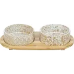 TRIXIE SET VOERBAK / WATERBAK KERAMIEK / BAMBOE WIT / NATUUR 2X300 ML 30X6X15 CM TRIXIE SET VOERBAK / WATERBAK KERAMIEK / BAMBOE WIT / NATUUR 2X300 ML 30X6X15 CM