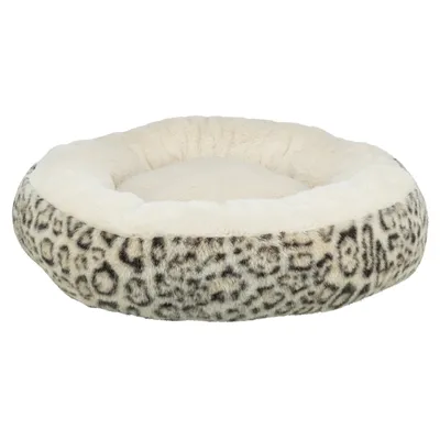 TRIXIE HONDENMAND LEO SOFT ROND PLUCHE CREME / PANTERPRINT 50 CM TRIXIE HONDENMAND LEO SOFT ROND PLUCHE CREME / PANTERPRINT 50 CM