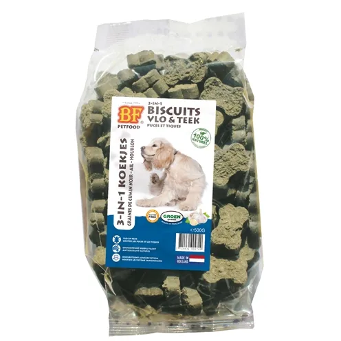 BF PETFOOD 3 IN 1 HONDENKOEKJES LOOK & KRUID 500 GR BF PETFOOD 3 IN 1 HONDENKOEKJES LOOK & KRUID 500 GR