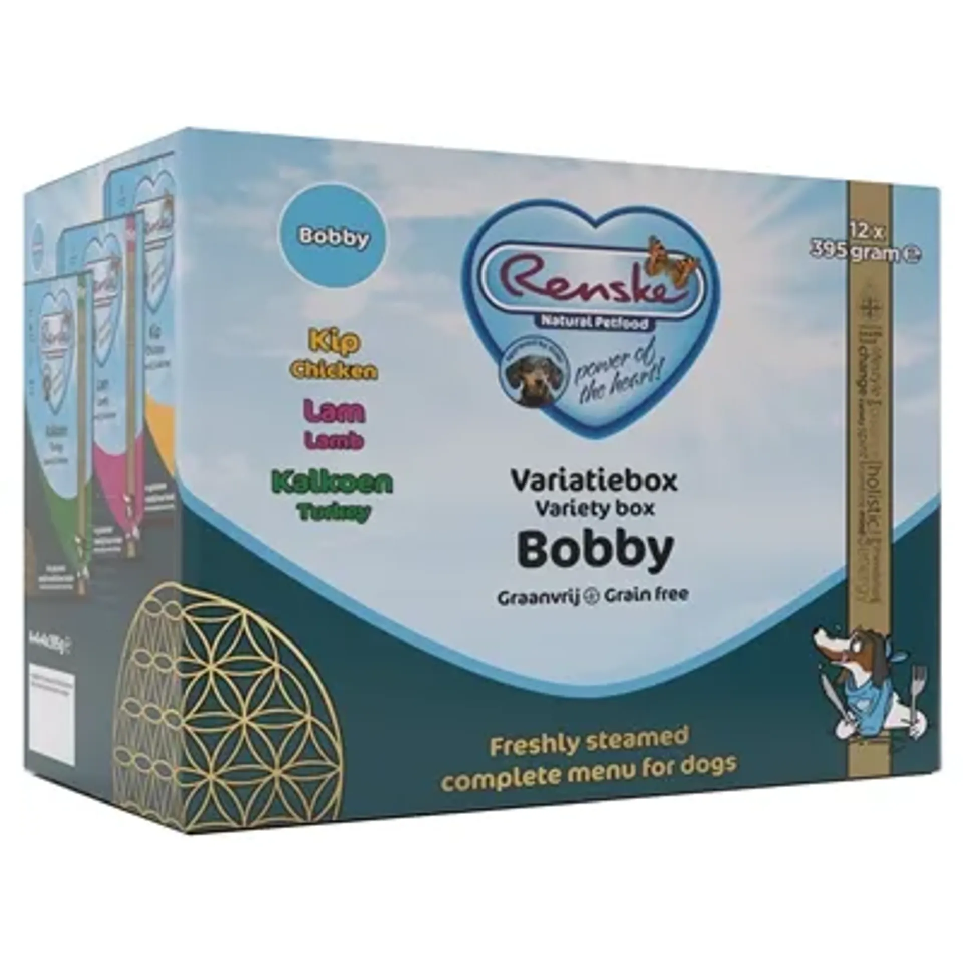 RENSKE VERS VLEES VARIATIEBOX BOBBY GRAANVRIJ KIP/LAM/KALKOEN 12X395 GR