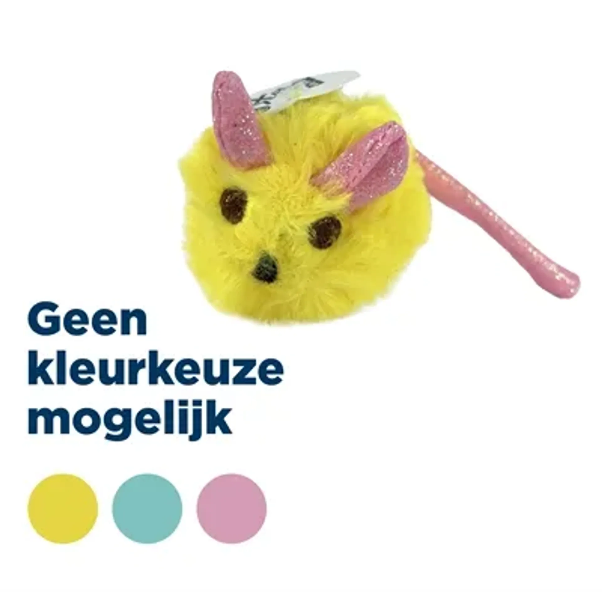 FOFOS PLUCHE MUIS MET GLITTERSTAART 14,5X6X6 CM