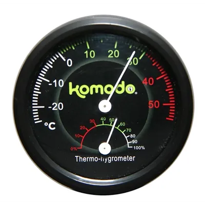 KOMODO THERMOMETER / HYGROMETER ANALOOG 8 CM KOMODO THERMOMETER / HYGROMETER ANALOOG 8 CM