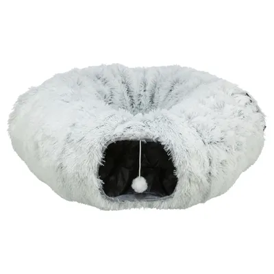 TRIXIE HARVEY PLUCHE SPEELTUNNEL / DONUT WIT / GRIJS 160X25 CM TRIXIE HARVEY PLUCHE SPEELTUNNEL / DONUT WIT / GRIJS 160X25 CM