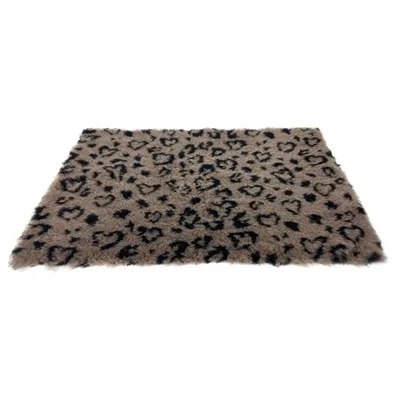VETBED PRINT LUIPAARDPRINT BEIGE / ZWART GERECYCLED 75X50 CM VETBED PRINT LUIPAARDPRINT BEIGE / ZWART GERECYCLED 75X50 CM