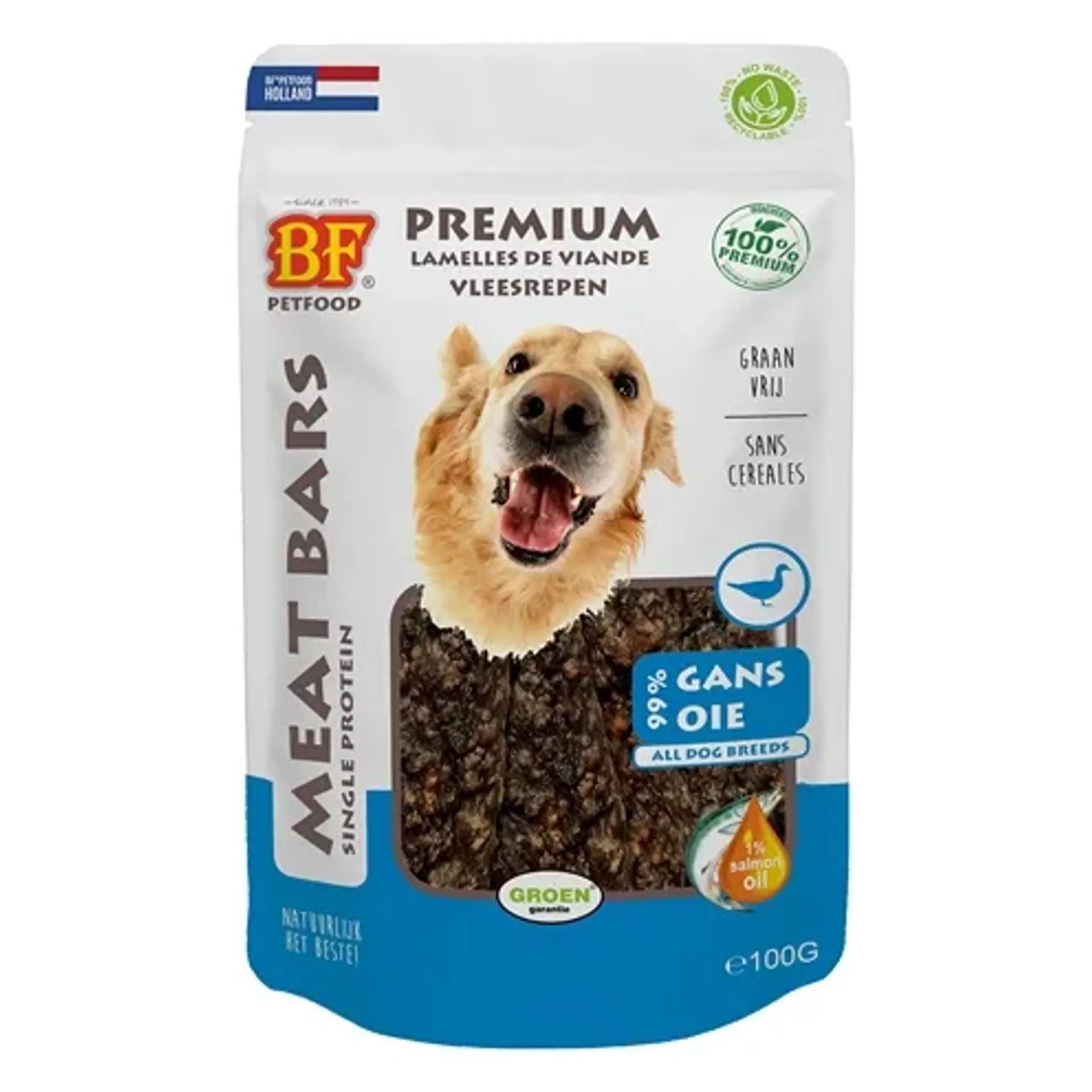 BF PETFOOD MEAT BARS GANS 100 GR