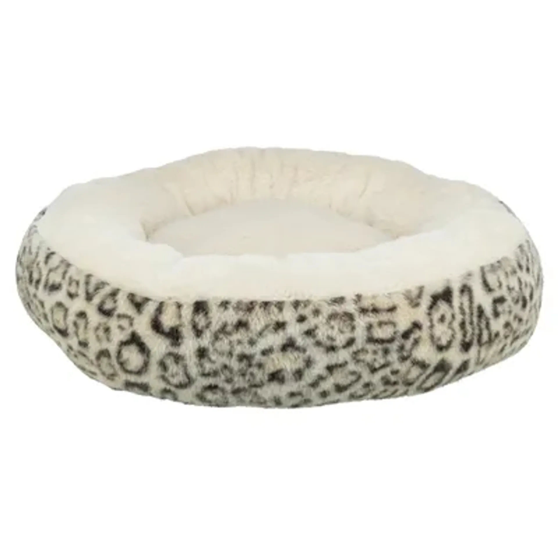 TRIXIE HONDENMAND LEO SOFT ROND PLUCHE CREME / PANTERPRINT 50 CM