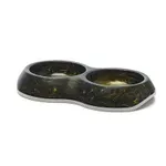 SAVIC VOERBAK DELICE DUBBEL MARBLE ZWART / GOUD 26X15,5X4 CM 2X200 ML SAVIC VOERBAK DELICE DUBBEL MARBLE ZWART / GOUD 26X15,5X4 CM 2X200 ML