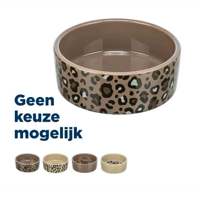 TRIXIE VOERBAK / DRINKBAK LEO KAT KERAMIEK PANTERPRINT ASSORTI 300 ML 12 CM TRIXIE VOERBAK / DRINKBAK LEO KAT KERAMIEK PANTERPRINT ASSORTI 300 ML 12 CM