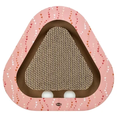 TRIXIE KRABPLANK HARTJES MET BALLEN DRIEHOEKIG KARTON ZALM 36X36X5 CM TRIXIE KRABPLANK HARTJES MET BALLEN DRIEHOEKIG KARTON ZALM 36X36X5 CM