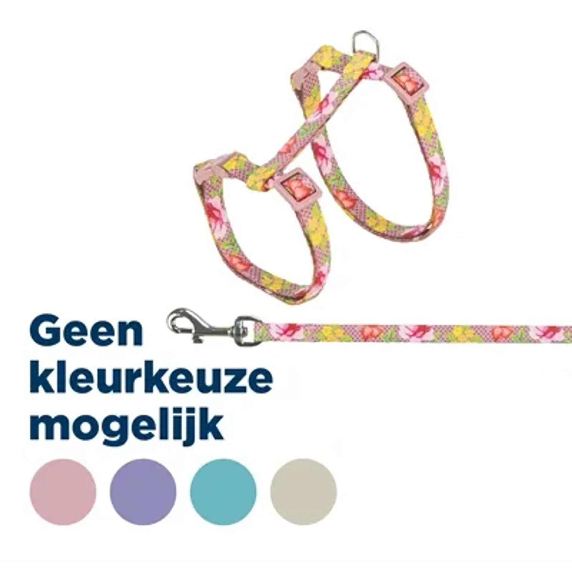 TRIXIE KATTENTUIGJE MET RIEM BLOEMEN MOTIEF ASSORTI 27-45X1 CM