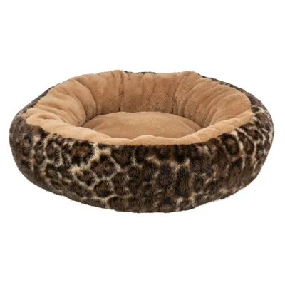 TRIXIE HONDENMAND LEO SOFT ROND PLUCHE BRUIN / PANTERPRINT 50 CM TRIXIE HONDENMAND LEO SOFT ROND PLUCHE BRUIN / PANTERPRINT 50 CM