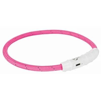 TRIXIE LICHTGEVENDE HALSBAND HOND FLASH USB TPU / NYLON ROZE 45X0,7 CM TRIXIE LICHTGEVENDE HALSBAND HOND FLASH USB TPU / NYLON ROZE 45X0,7 CM